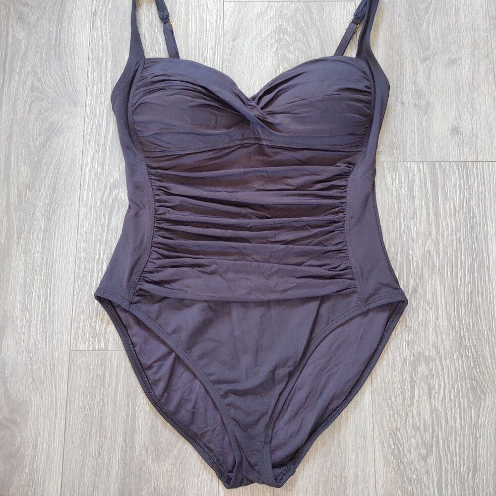 La Blanca Cross Over Bodice Ruched Body One Piece Swimsuit